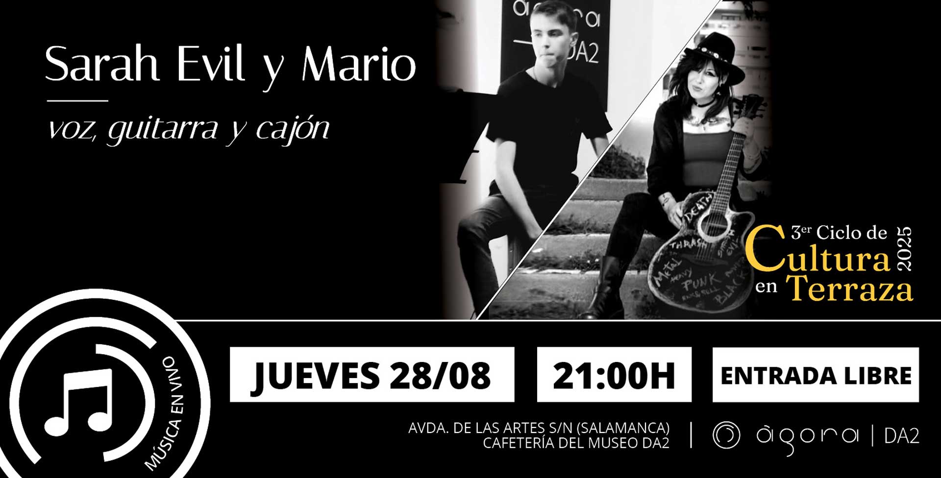 eventos Agora, DA2 TERCER CICLO DE cultura en terraza