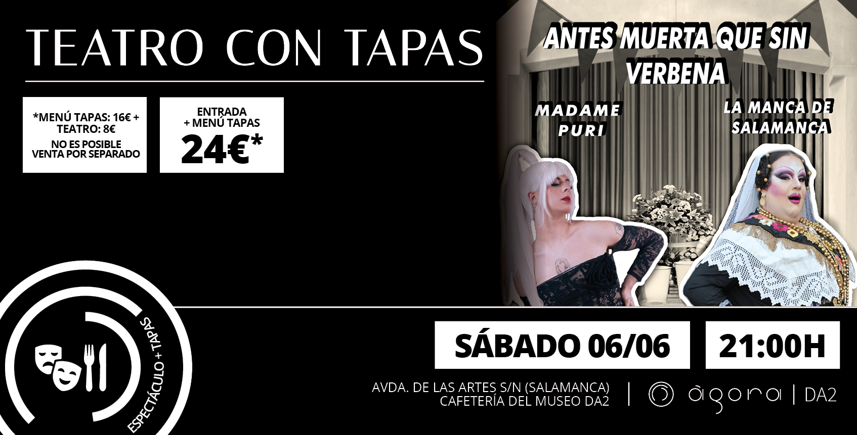 eventos Agora DA2, teatro con tapas
