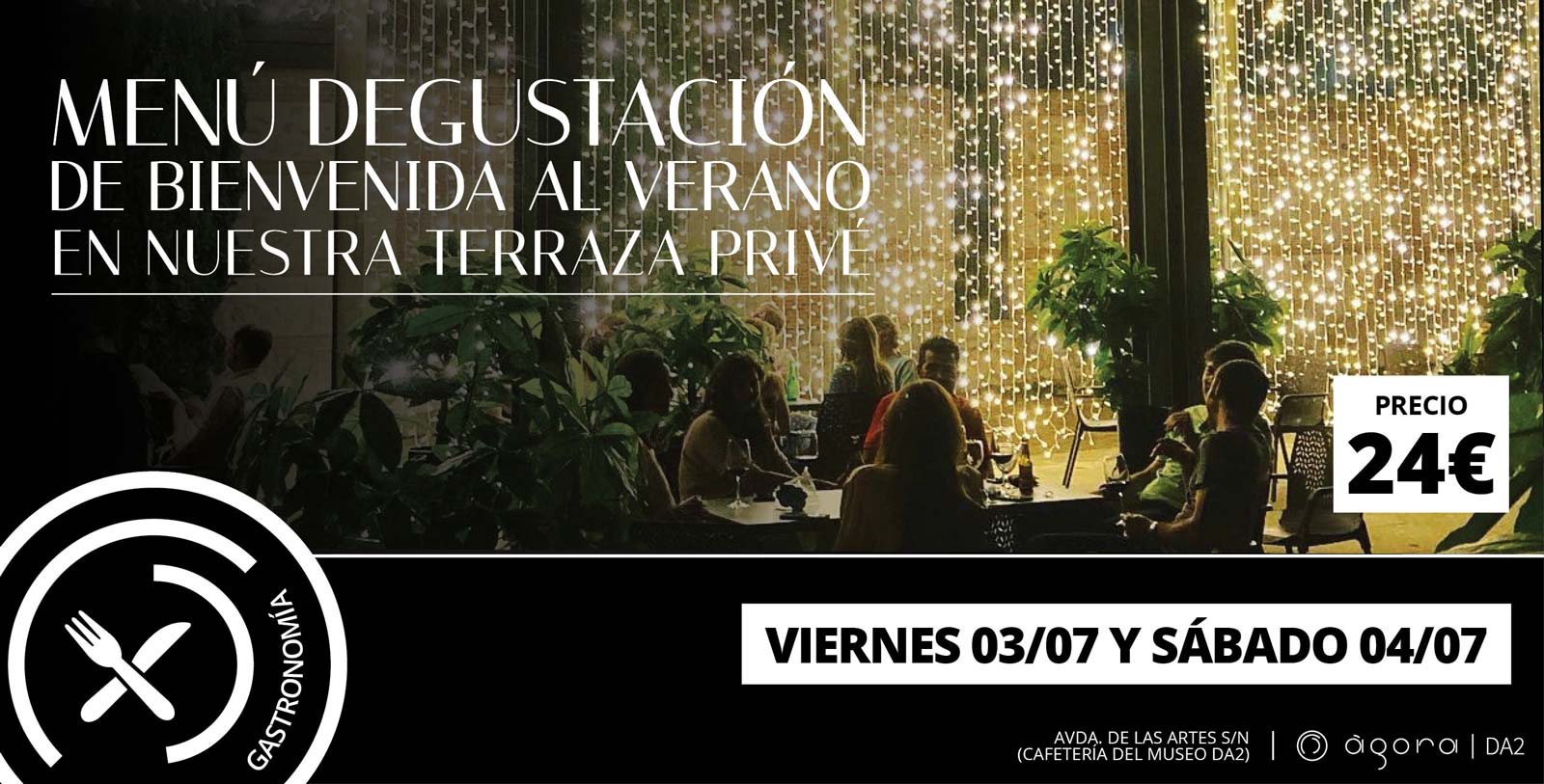 Cartel de Menú degustación de San Valentín en Agora DA2