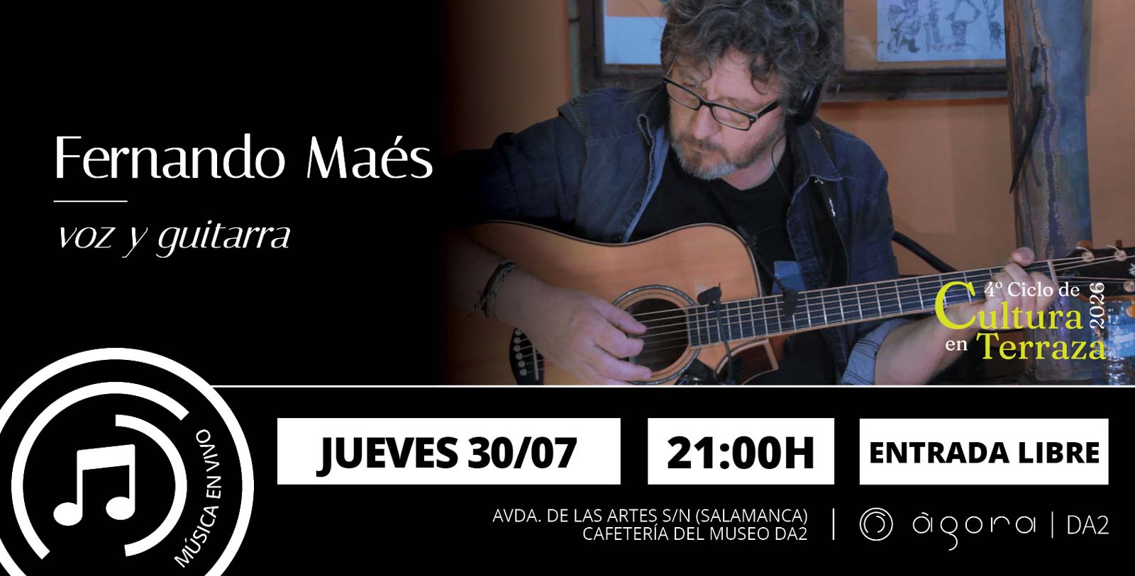 eventos Agora, DA2 TERCER CICLO DE cultura en terraza