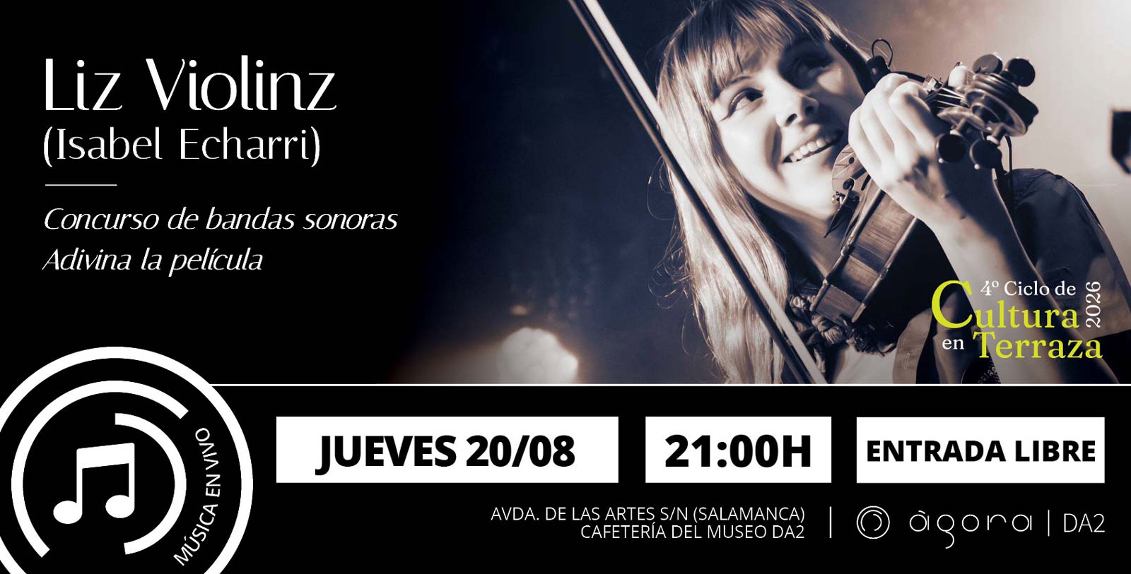 eventos Agora, DA2 TERCER CICLO DE cultura en terraza
