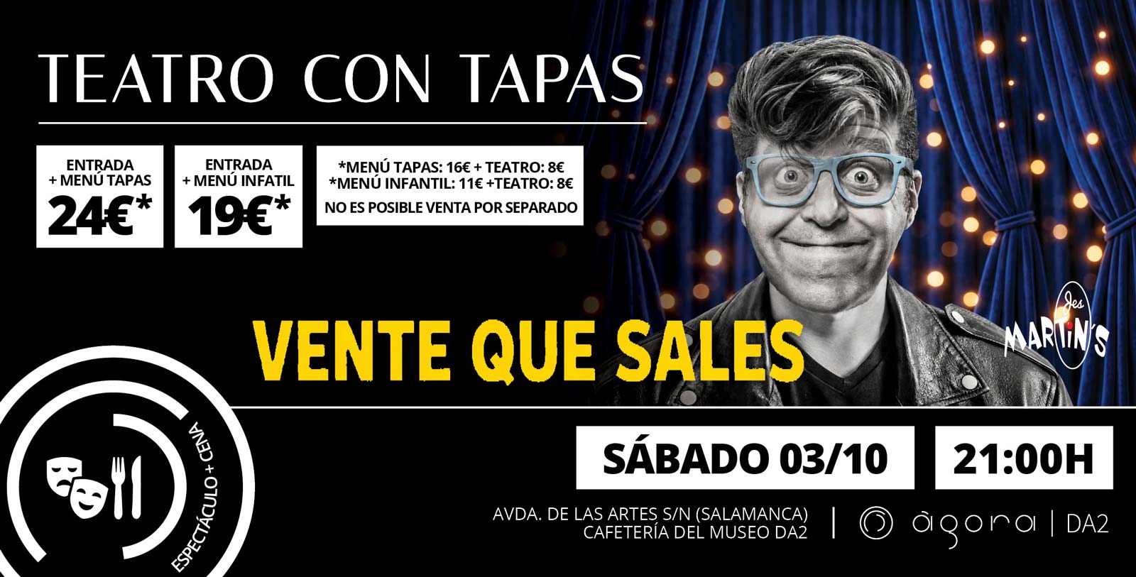 cartel teatro con tapas, espectáculo 